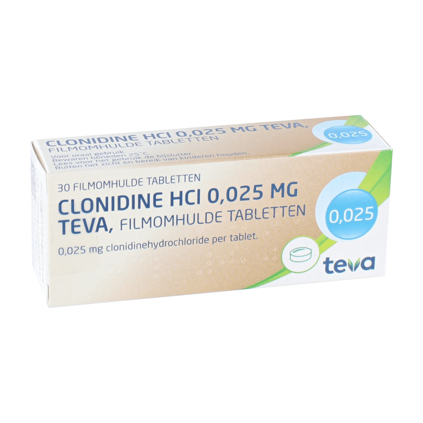 Clonidine Hcl Teva Tablet 0,025mg 30 st