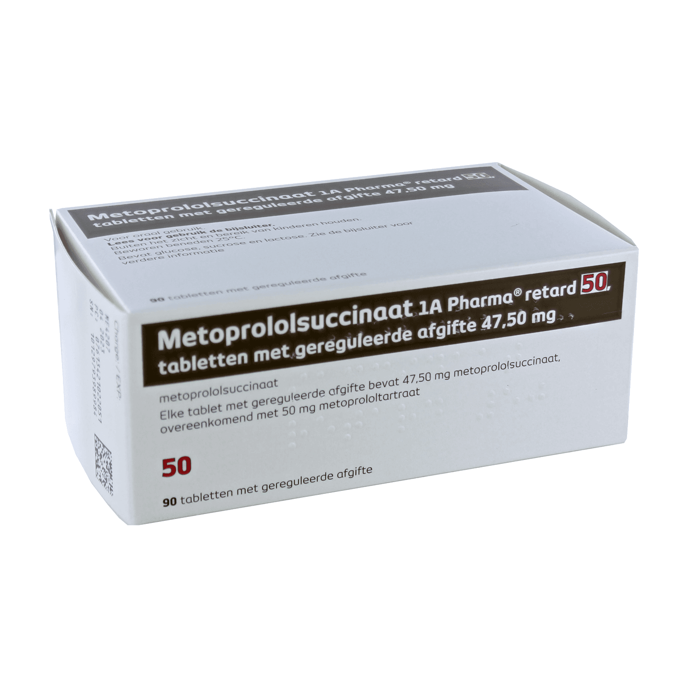 Metoprololsuccinaat 1A Pharma Ret 50 T mga 47,5mg 90 st