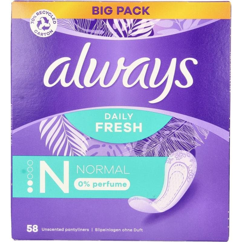 Always Inlegkruisjes daily fresh normaal 58st