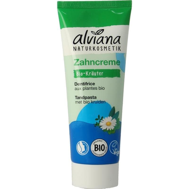 Alviana Kruidentandpasta zonder fluoride 75ml