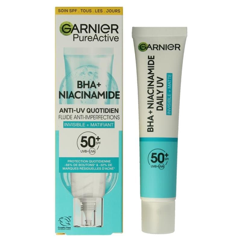 Garnier PureActive BHA+ niacinamide UV fluid SPF50+ 40ml