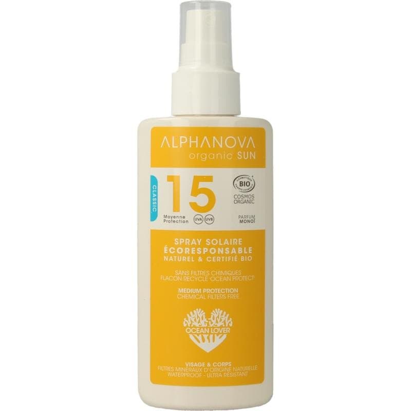 Alphanova Sun Sun spray vegan SPF15 125ml