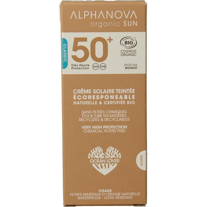Alphanova Sun Sun gekleurde dagcreme classic vegan SPF50+ 50g