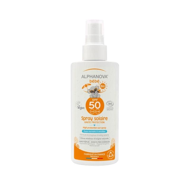 Alphanova Sun Sun zonnebrand spray baby zonder parfum SPF50 125ml