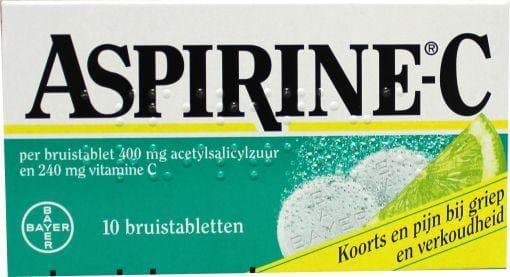 Aspirine Bruistablet 400mg acetylsalicylzuur en 240mg vit C 10brt