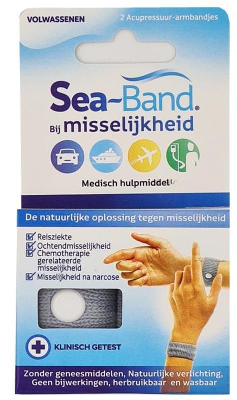 Sea Band Polsband volwassenen grijs 1paar