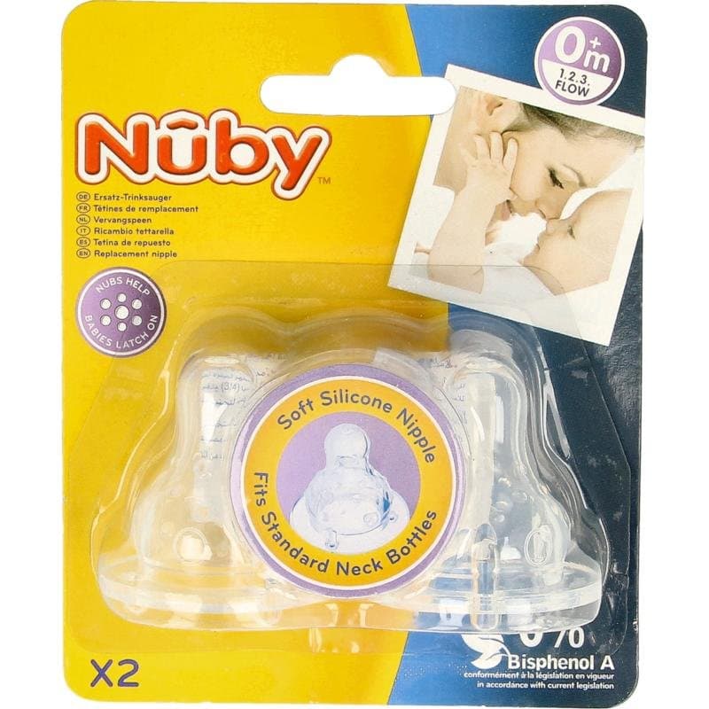 Nuby Siliconen speen 3-standen 2st