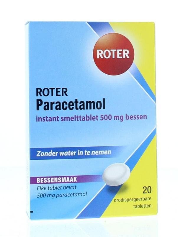 Roter Paracetamol 500 mg smelttablet bessen smaak 20tb