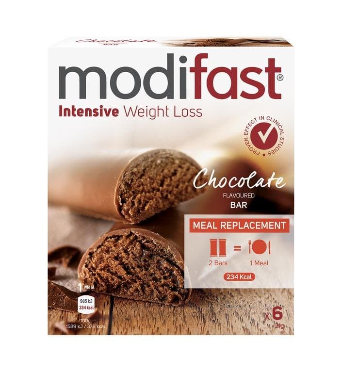 Modifast Snack & meal lunchreep melkchocolade 6 x 31 gram 6x31g