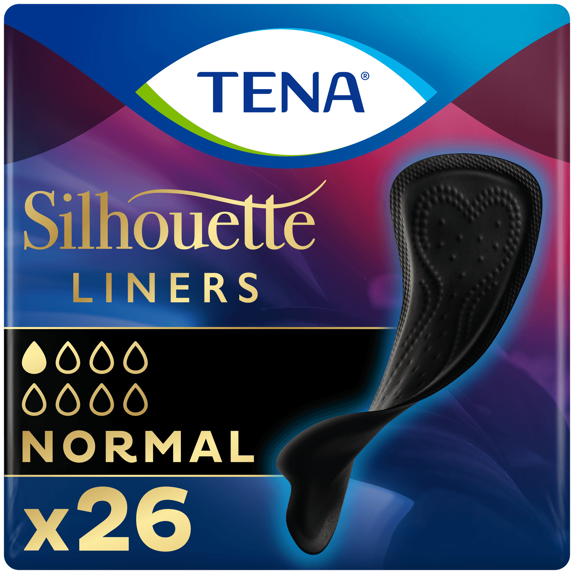 TENA Silhouette Noir Normal inlegkruisjes zwart 26 st