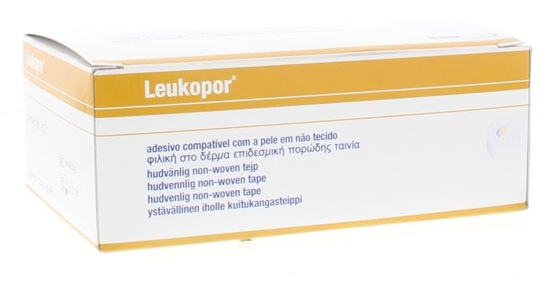 Leukopor Hechtpleister non-woven 9.2m x 2.5cm 12st