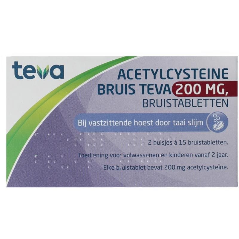 Teva Acetylcysteine 200mg 30brt