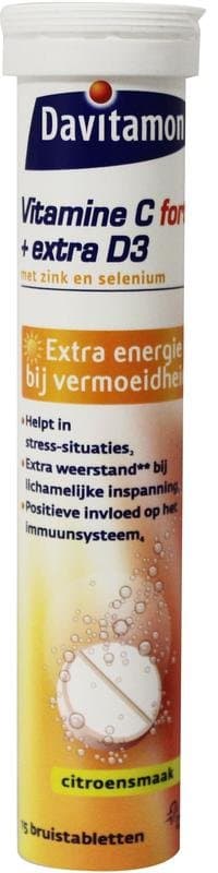 Davitamon Vitamine C & D3 bruistabletten 15brt
