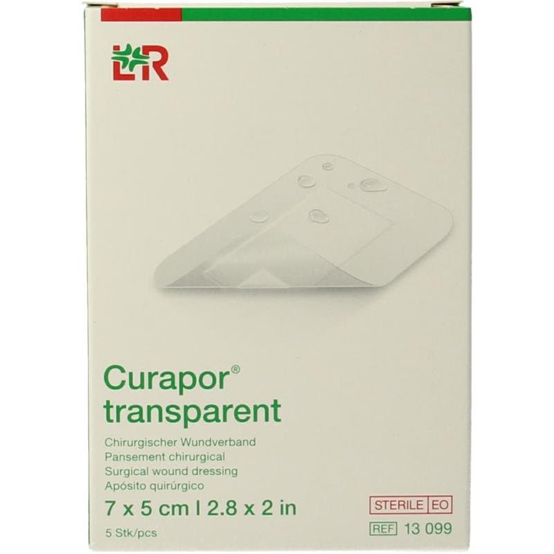 Curapor Transparant 7 x 5cm steriel 5st