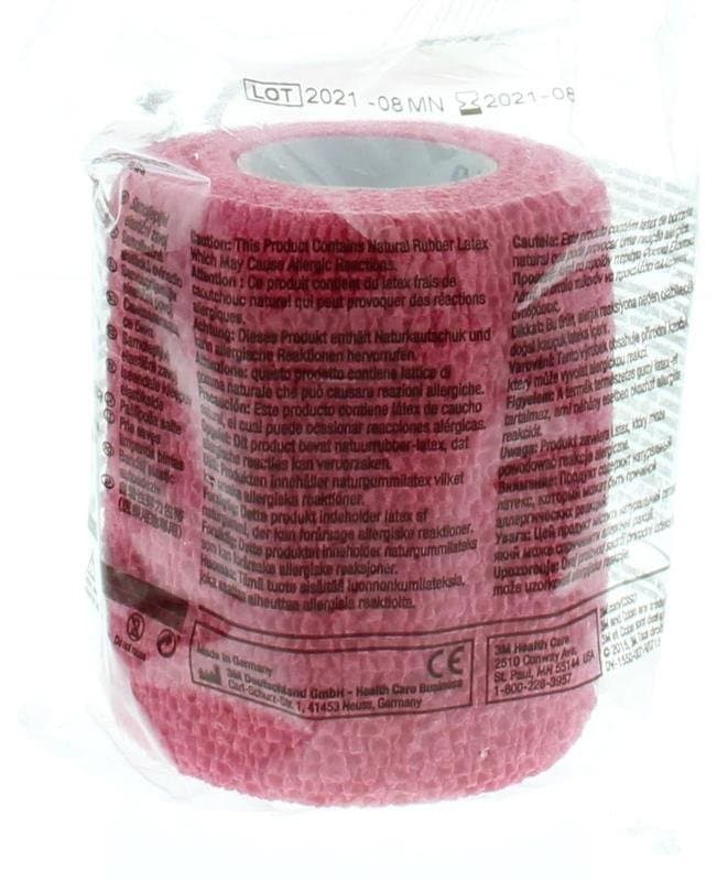 3M Coban zelfklevende zwachtel rood 7.5cm x 4.5m 1rol