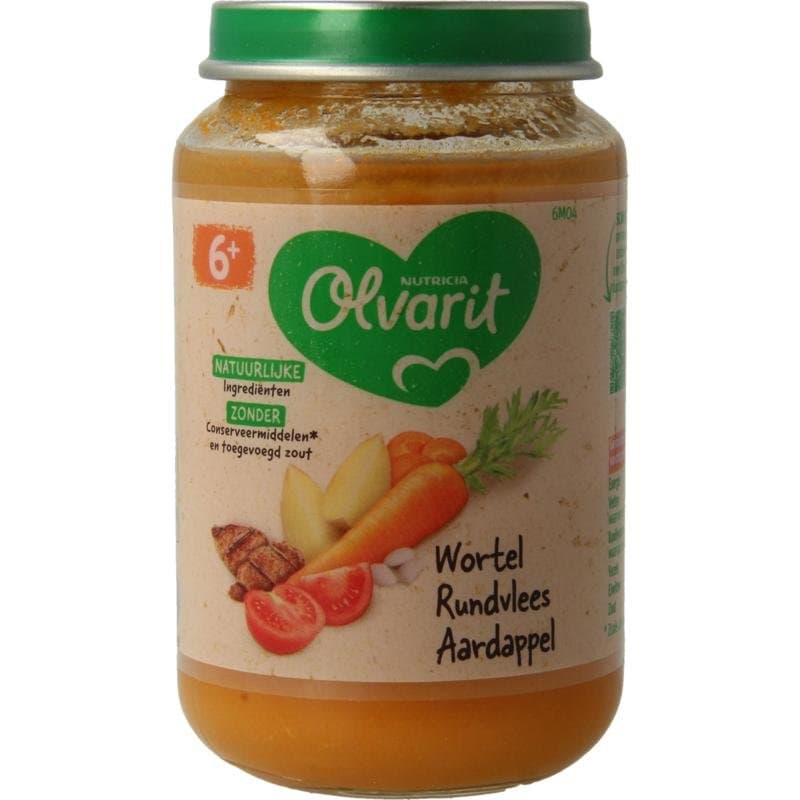 Olvarit Wortel rundvlees aardappels 6M04 200g