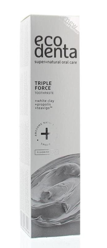 Ecodenta Tandpasta extra triple effect witte klei 100ml