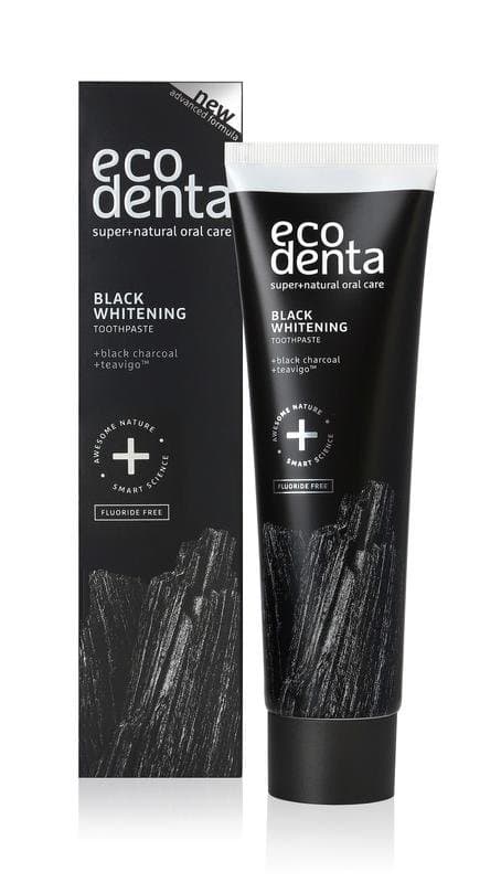 Ecodenta Tandpasta whitening houtskool extra black 100ml