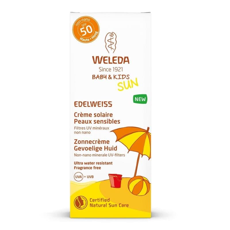 Weleda Edelweiss zonnecreme gevoelige huid SPF50 50ml