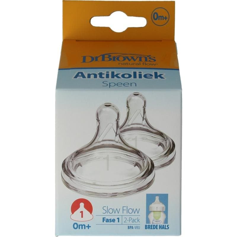Dr Brown's Options+ speen fase 1 brede halsfles 2st