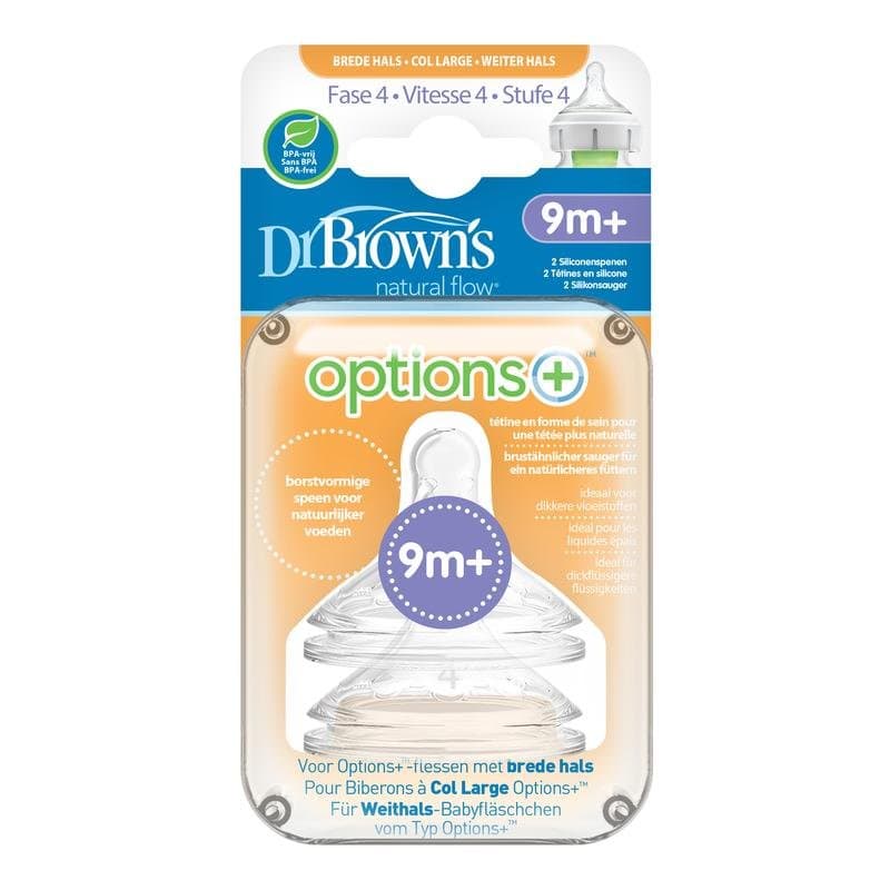 Dr Brown's Options+ speen fase 4 brede halsfles 2st