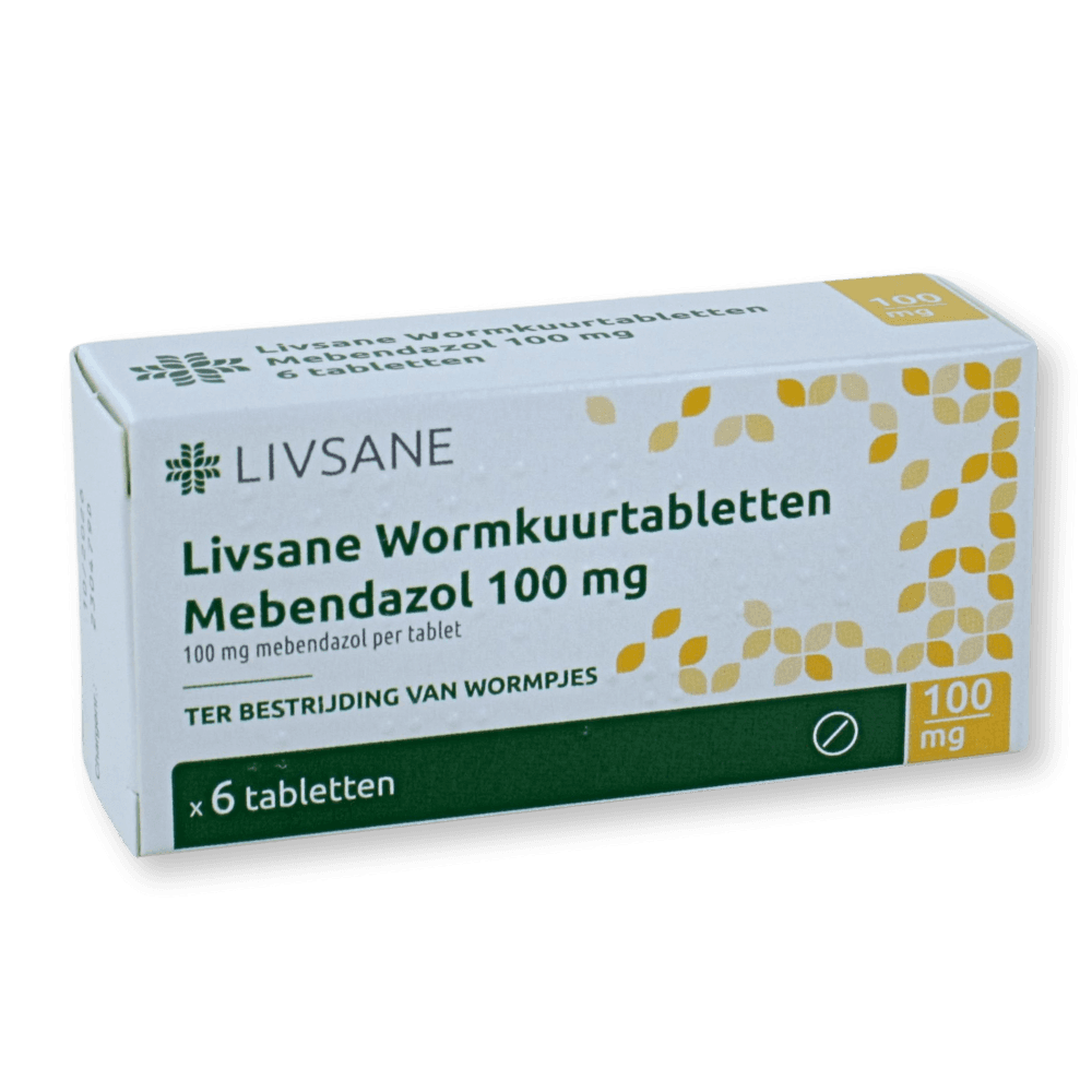 Livsane Mebendazol 100mg wormkuur 6tb