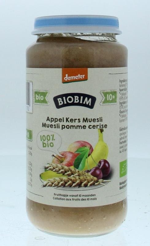Biobim Muesli appel kers 10+ maanden demeter bio 250g