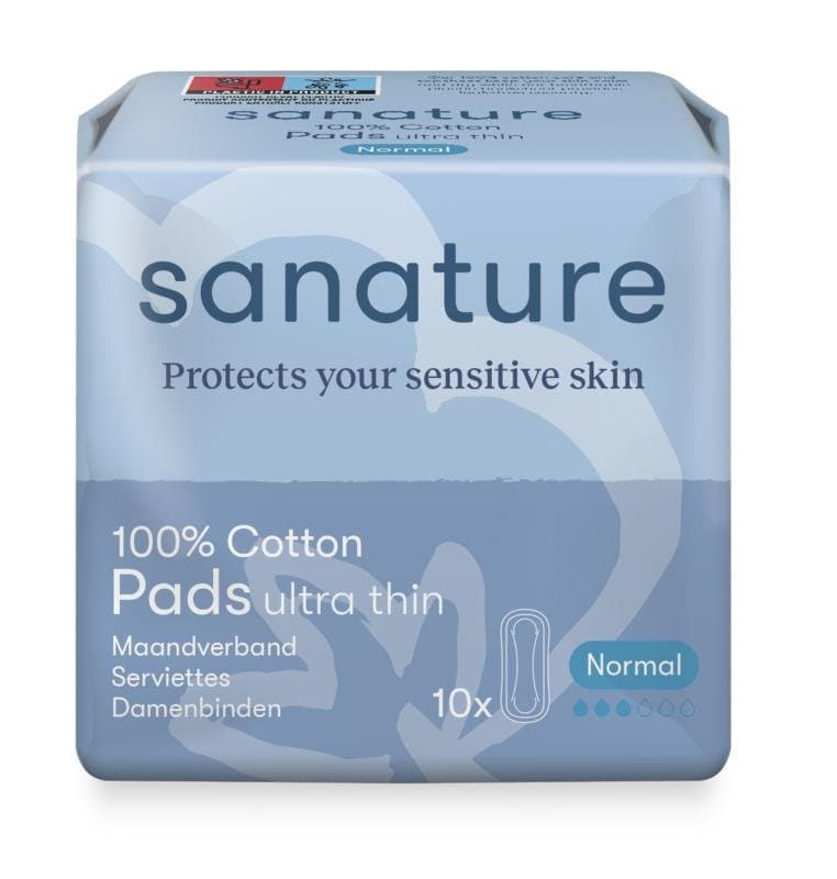 Sanature Maandverband ultra normaal 100% katoen 10st