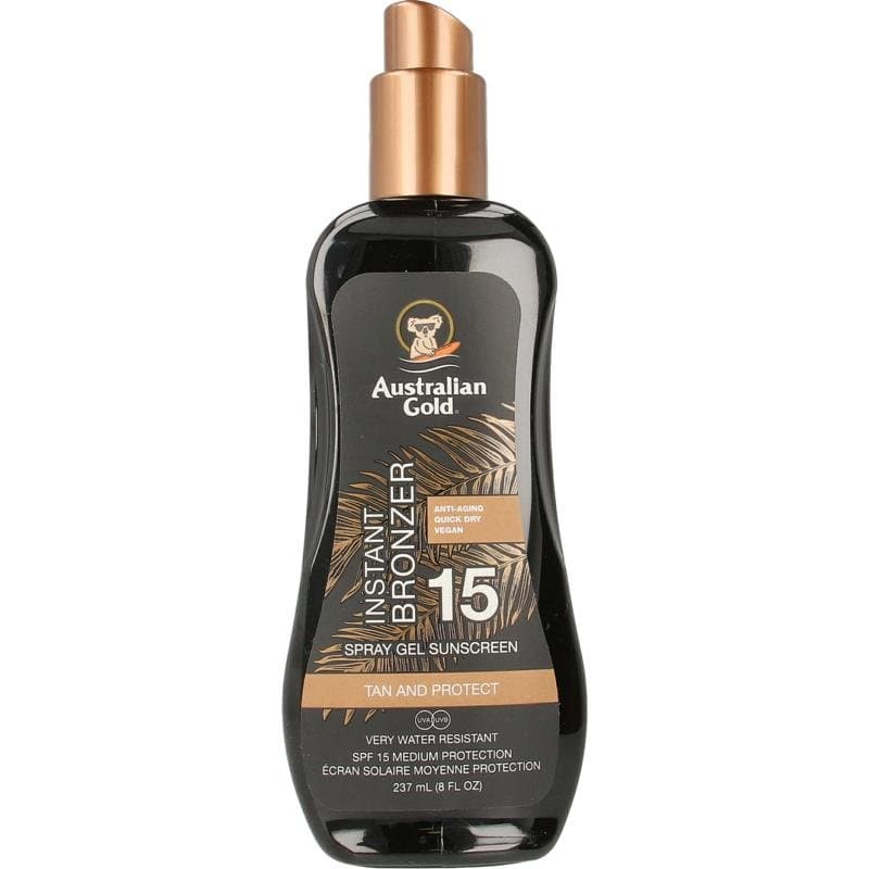 Australian Gold Spray gel met bronzer SPF15 237ml