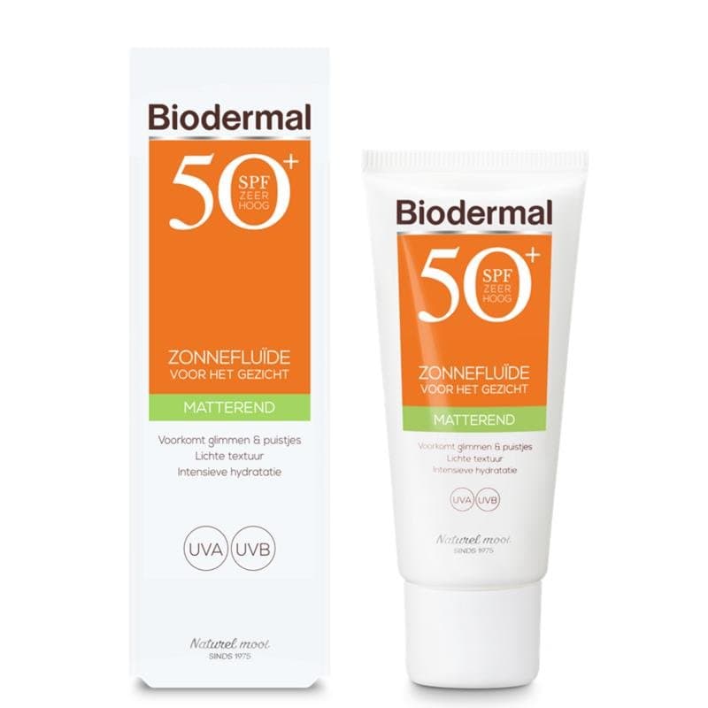 Biodermal Zon fluid matterende zonnefluide SPF50+ 40ml