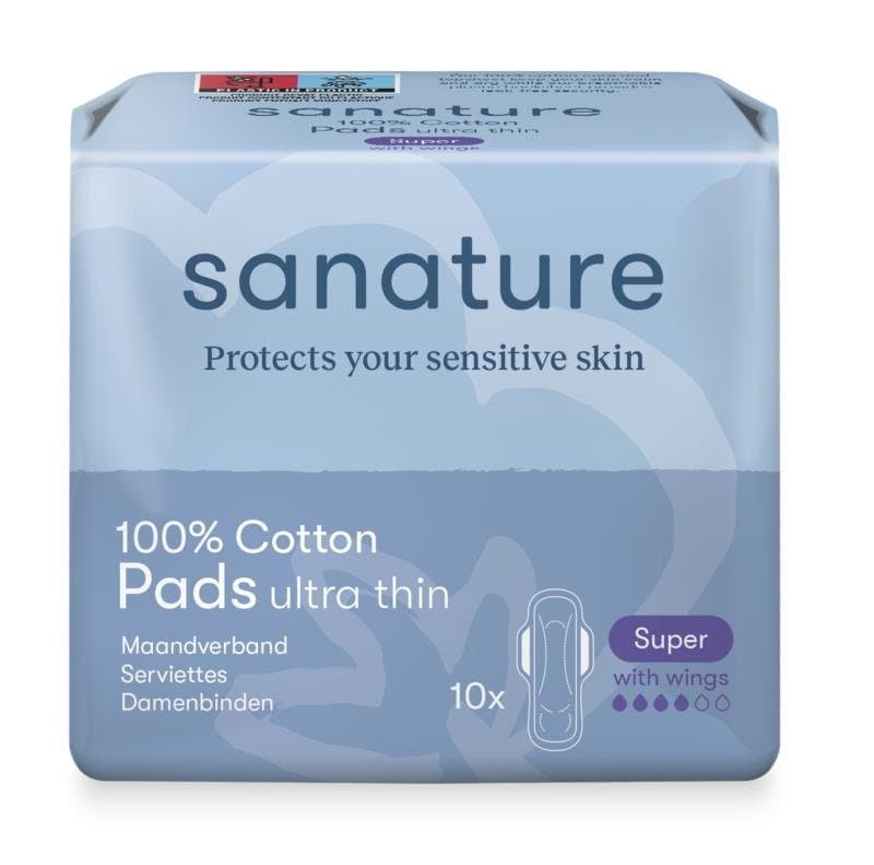 Sanature Maandverband super 100% katoen 10st