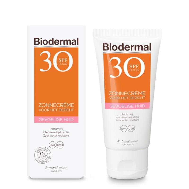 Biodermal Zonnecreme gezicht gevoelige huid SPF30 50ml