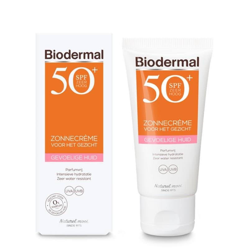 Biodermal Zonnecreme gezicht gevoelige huid SPF50+ 50ml