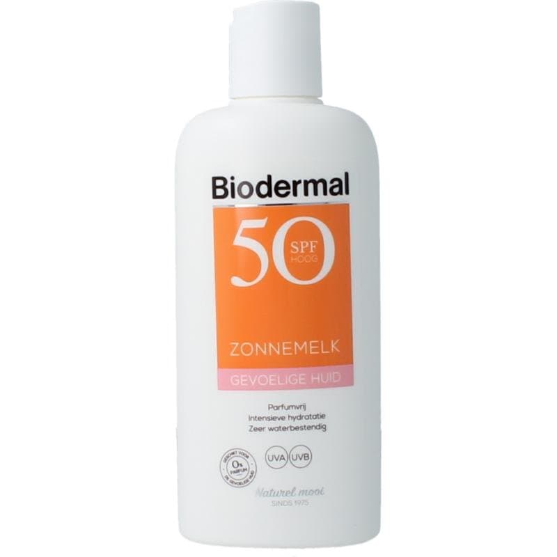 Biodermal Zonnemelk gevoelige huid SPF50+ 200ml