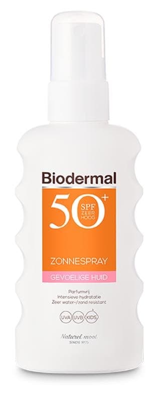 Biodermal Zonnespray gevoelige huid SPF50+ 175ml