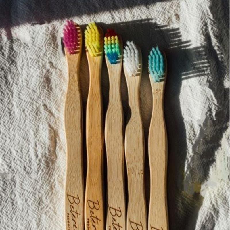 Betereproducten Bamboe tandenborstel voor kinderen wit 1st