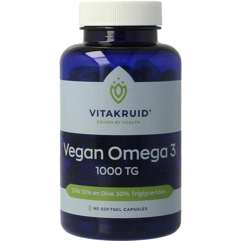 Vitakruid Vegan omega 3 1000 triglyceriden 300 DHA 100 EPA 90sft