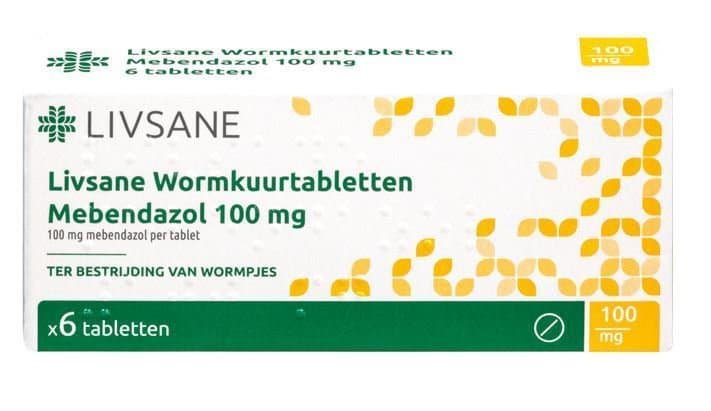 Livsane Mebendazol 100mg wormkuur 6tb